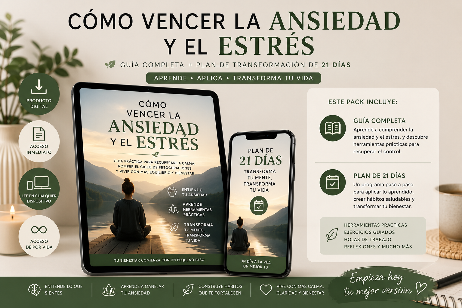 Cómo Vencer la Ansiedad y el Estrés | Guía Completa + Plan de Transformación de 21 Días