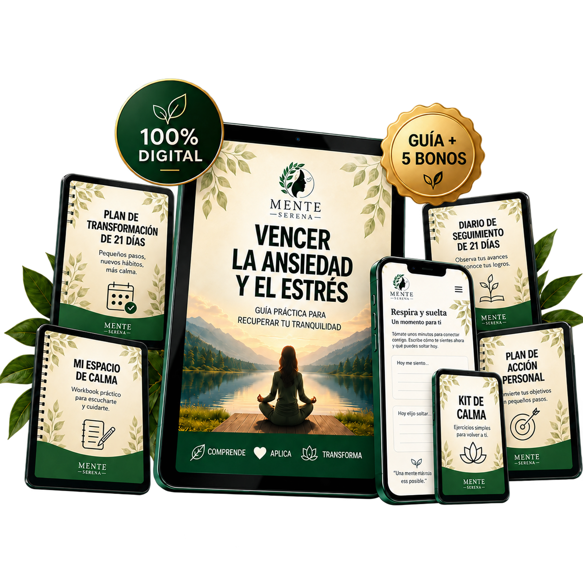 Vence la Ansiedad y el Estrés | Guía + Plan de 21 Días y bonos de regalo
